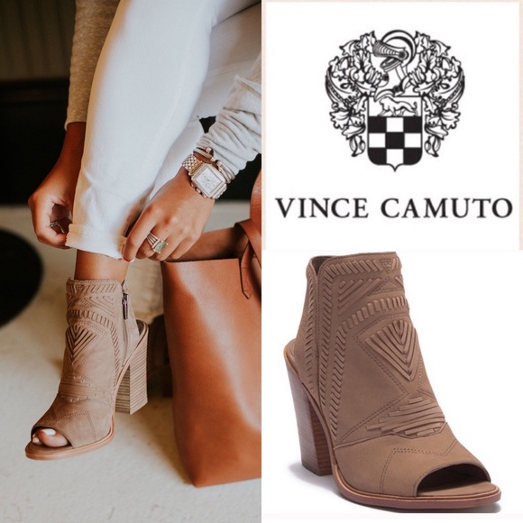 VINCE CAMUTO KARINTA TAUPE BOOTIES - Picture 2 of 7